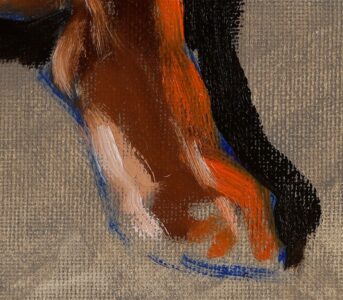 alla prima oil painting brushwork close up 19