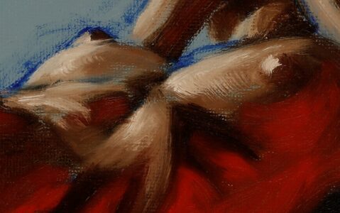 alla prima oil painting brushwork close up 25