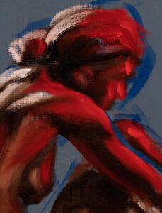 alla prima oil painting brushwork close up 32